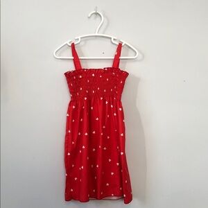Girls Red Heart-Print Sundress